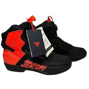 SHIMA EDGE Motorcycle Riding Boots‎ New Black Orange ATOP Closure US 8.5 EU 41